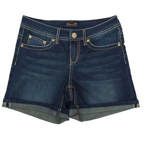 Seven7 Buckley Denim Jean Shorts NWT Womens Size 4 Dark Wash Stretchy Mid Rise